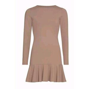 NWT Susana Monaco Long Sleeve Ruffle Hem Dress Coco Size Xlarge